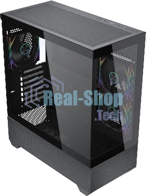 Компьютерный корпус Accord ACC-EL1B TG черный без БП ATX 2xUSB2.0 1xUSB3.1 audio