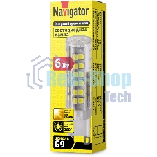 Лампа светодиодная Navigator NLL-P-G9-6-230-3K 6Вт капсульная 3000К теплый белый G9 480лм 230В
