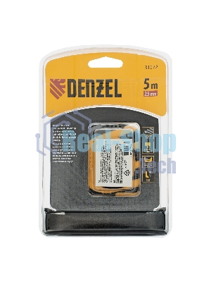 Рулетка Denzel 5м x 25 мм, магнит, двухсторонний зацеп, нейлон, двуст. шкала, автоматич. 31572