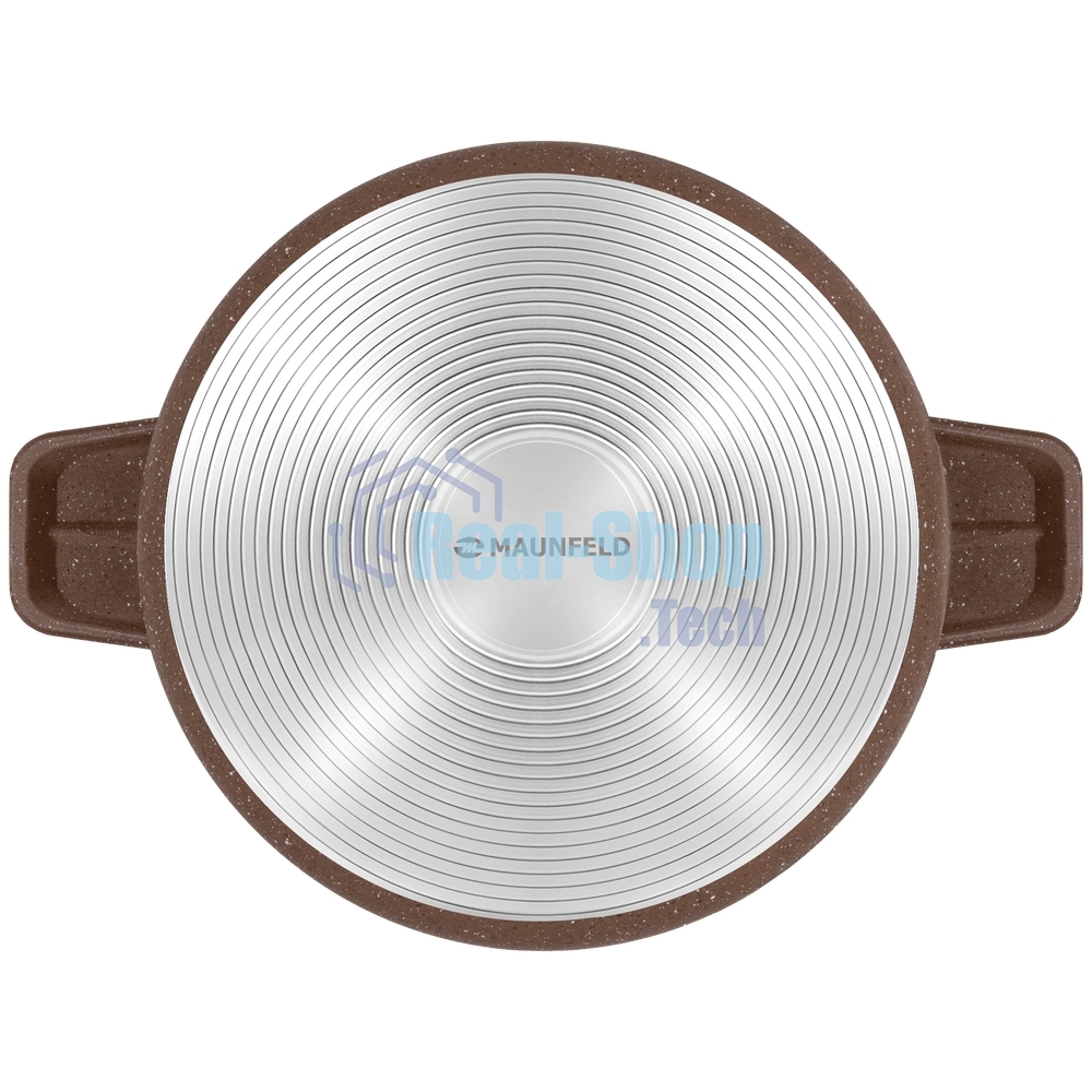 Кастрюля Maunfeld CARMEL MF26CRM01CR, 26 см, 5 л из литого алюминия со стеклянной крышкой