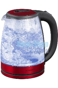 Чайник электрический Scarlett SC-EK27G65 красный/черный, 1800 Вт, 1.8 л