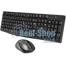 Комплект клавиатура + мышь Оклик S260W клав:черный мышь:черный USB беспроводная Multimedia (2066170)