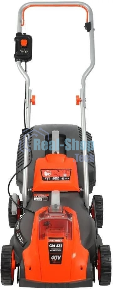 Газонокосилка аккумуляторная Patriot CM 432 (поставляется без акб 40В и зарядного), бесщеточ. двиг., 32 см, центр. регулир. 3 пол. 25-75, трав 30 л., мульчирование