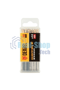 Сверло по металлу Denzel 5,5 мм, HSS-Tin, Golden Tip, 10 шт.