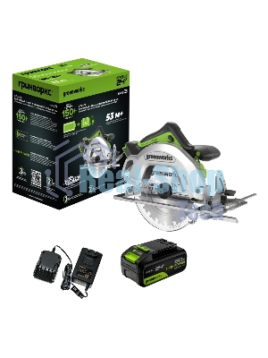 Циркулярная пила (дисковая) Greenworks GD24CS (ручная) D диска.:185мм (1500907CUG)