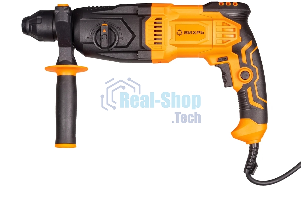Перфоратор ВИХРЬ П-1000к Перфоратор SDS-plus 72/3/7 1000 Вт, сталь, бетон, дерево 13мм/30мм/40мм, 1100 об/мин, 5 дж, вес 3,4 кг