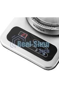 Чайник электрический Kitfort КТ-657, 1.7л, 2200Вт, (корпус: стекло), нержавеющая сталь/черный