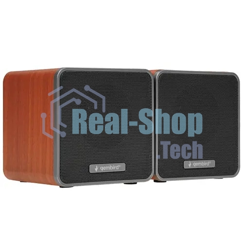 Акустическая система 2.0 Gembird SPK-206, МДФ, коричневый, 5 Вт, регулятор громкости, USB-питание