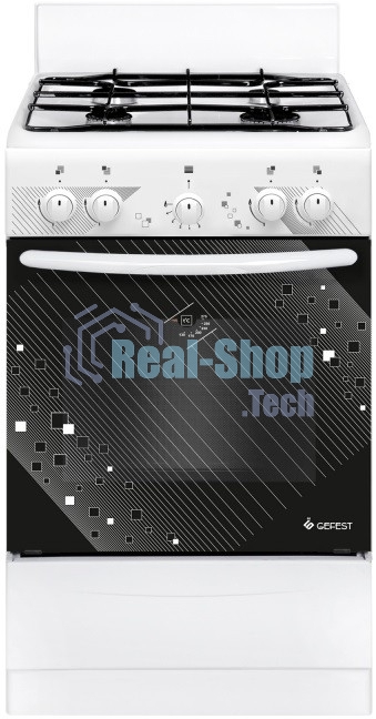 Плита газовая Gefest ПГ 5100 0017 белый конфорок - 4 шт, духовка - 52 л, 50 см x 85 см x 58.5 см