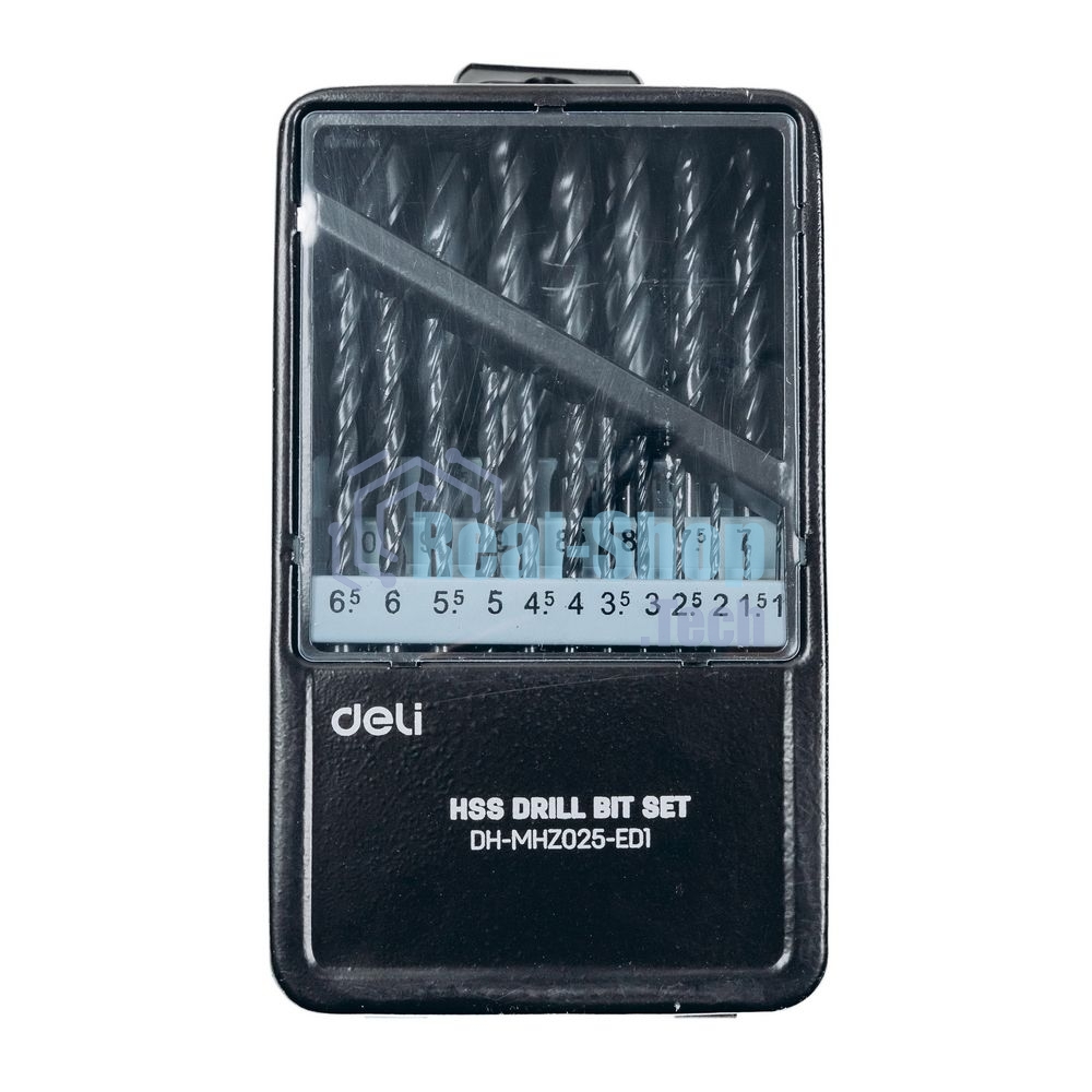 Набор сверл по металлу HSS (1-13мм, 25 шт) Deli DH-MHZ025-ED1 металлический кейс