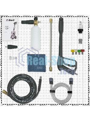 Мойка высокого давления Bort KEX-3000 91276308 3000 Вт, максимальное давление 160 бар, рабочее давление 130 бар, 7,5 л/мин, 7.3 кг, набор аксессуаров 3 шт