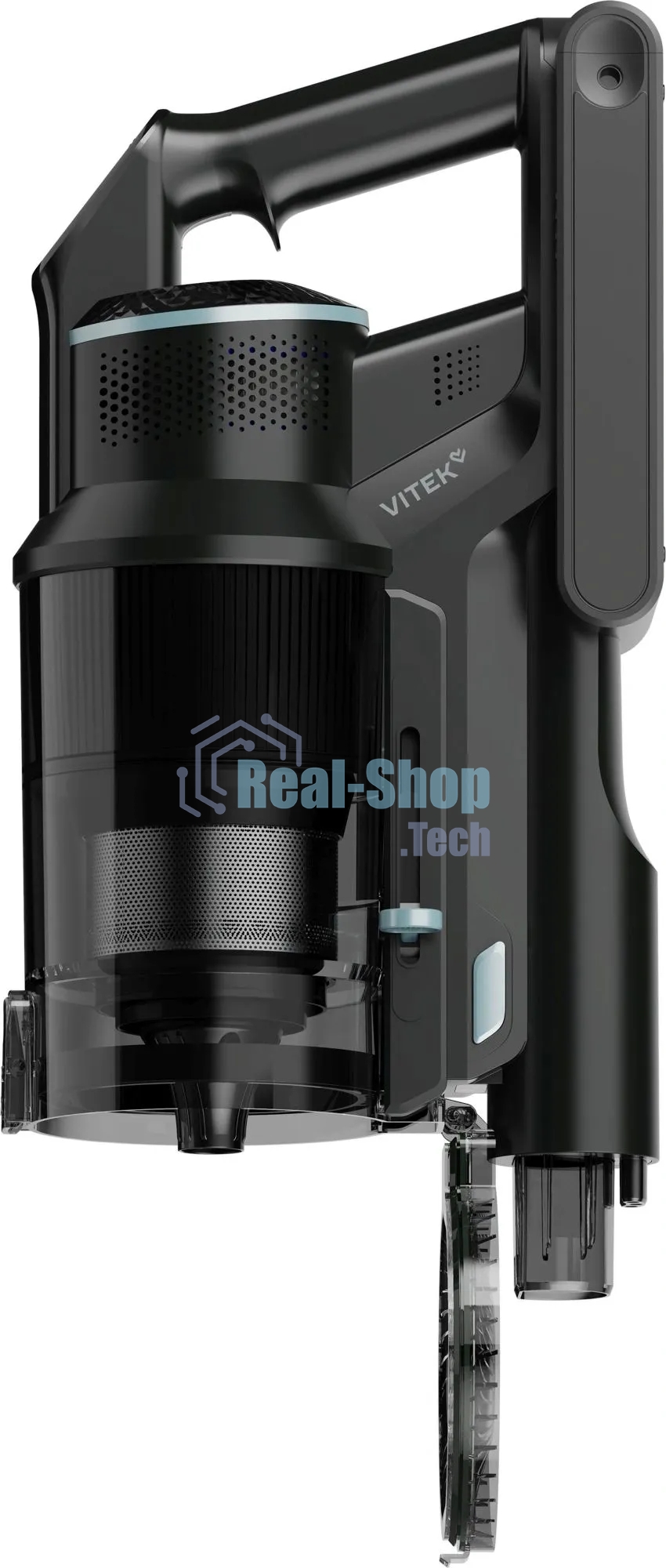 Пылесос вертикальный Vitek VT-CLS06ULTRA серый стальной/серебристый, питание от аккумулятора, 485 Вт, уборка сухая, пылесборник 0.5 л