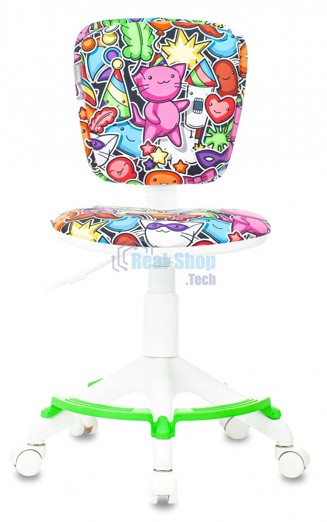 Кресло детское Бюрократ CH-W204/F мультиколор маскарад, крестовина пластик, подст. для ног, пластик белый