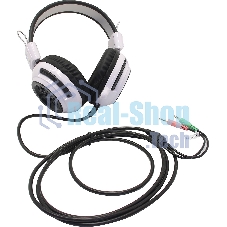 Наушники с микрофоном Oklick HS-G300 белый/черный 2.5м мониторы