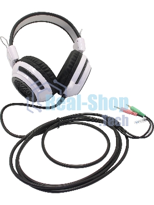 Наушники с микрофоном Oklick HS-G300 белый/черный 2.5м мониторы