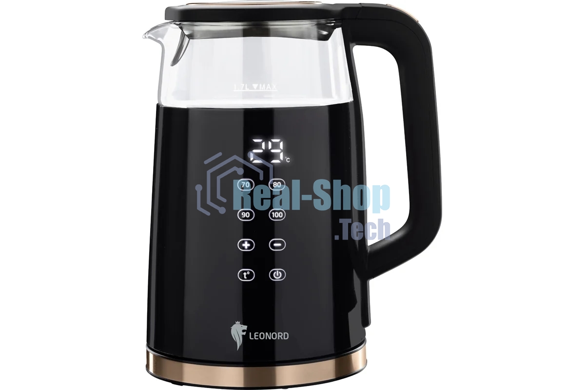 Чайник электрический LEONORD LE-1511 1,7 л, 2200 Вт, двойной корпус, черный