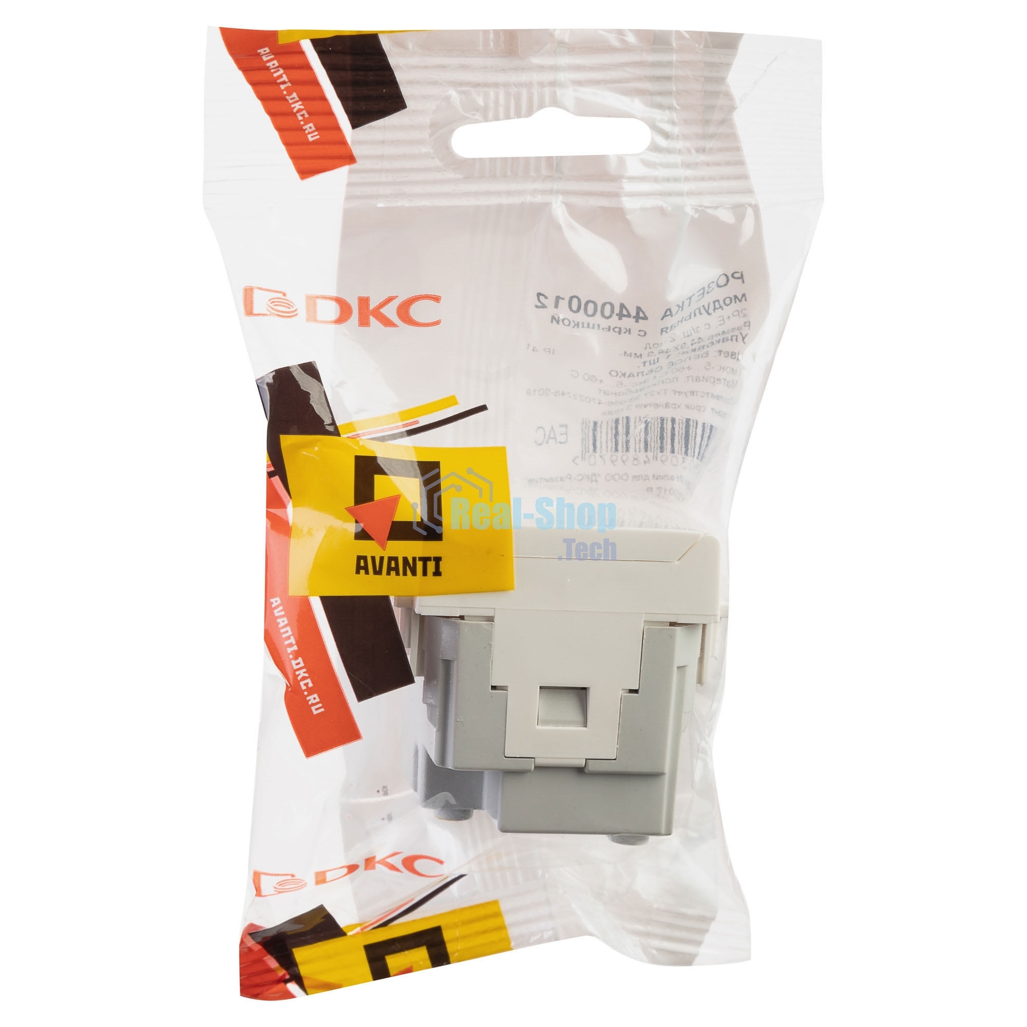 Розетка с крышкой модульная DKC 4400012 2P+E, с з/ш, 