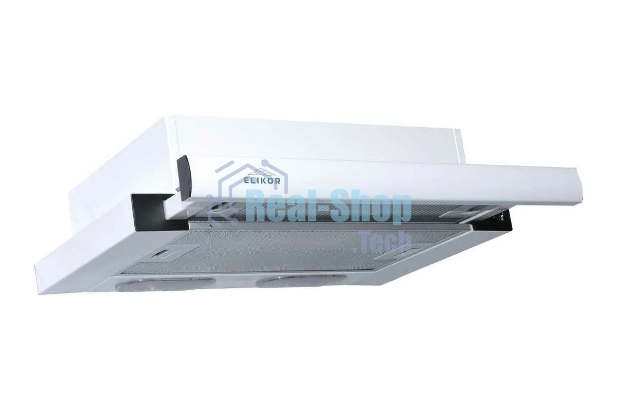 Вытяжка телескопическая Elikor Интегра 50П-400-В2Л белый, 50 см, 400 куб. м/ч, 55 дБ