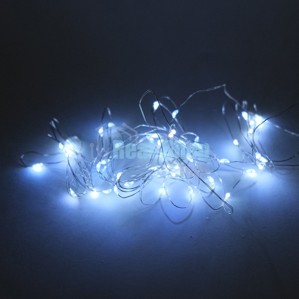 Гирлянда светод. Funray Нить, SE-STRING-550W, 5м, 50 LED, холодный белый, 3xАА, серебр. шнур 0,3м