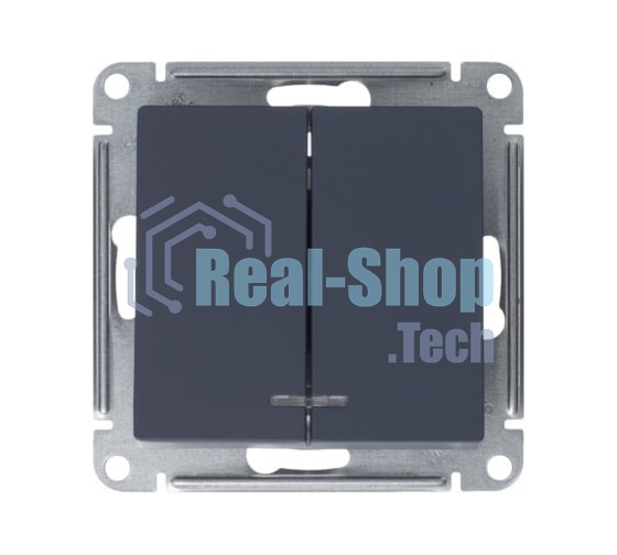 Механизм выключателя 2-кл. СП AtlasDesign 10А IP20 (сх. 5а) 10AX с подсветкой грифель