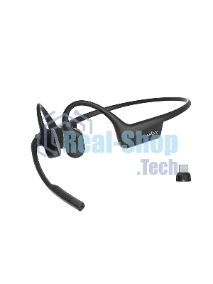 Беспроводные наушники SHOKZ OpenComm2 UC черный, костная проводимость, Bluetooth + USB-адаптер, до 16 ч