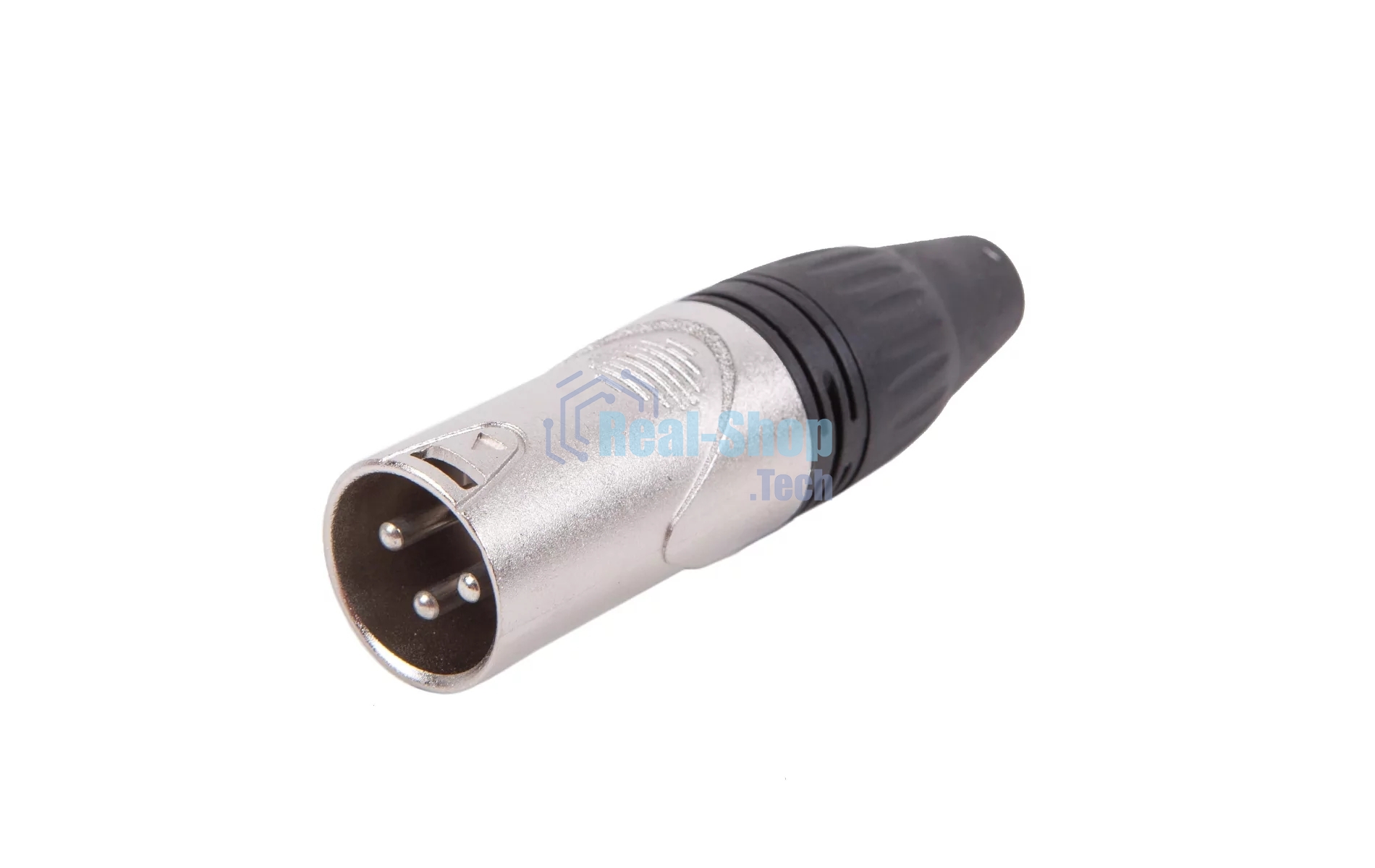 Разъем аудио FORCE CFA-023XLR (M), материал контактных частей медь с серебряным покрытием, покрытие корпуса никель, цвет матовый серебристый/черный