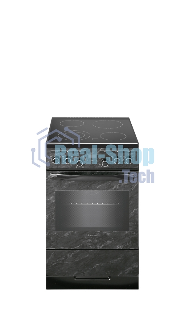 Плита электрическая Gefest ЭП Н Д 5560-03 0053 черный/мрамор, конфорок 4 электрических, духовка 55 л, 50 см x 85 см x 58.5 см