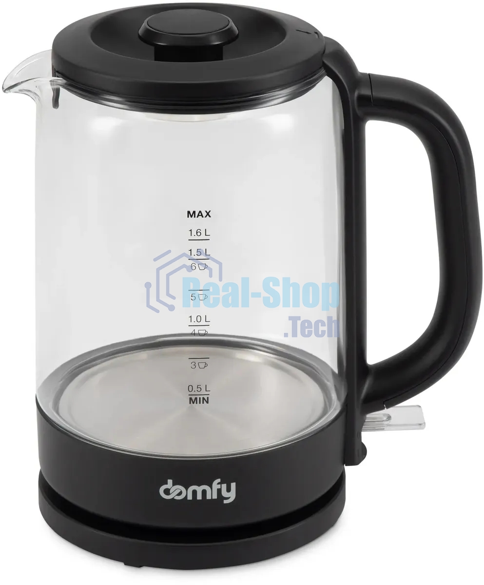 Чайник электрический Domfy DSB-EK304 1.7л. 2200Вт черный (корпус: стекло)