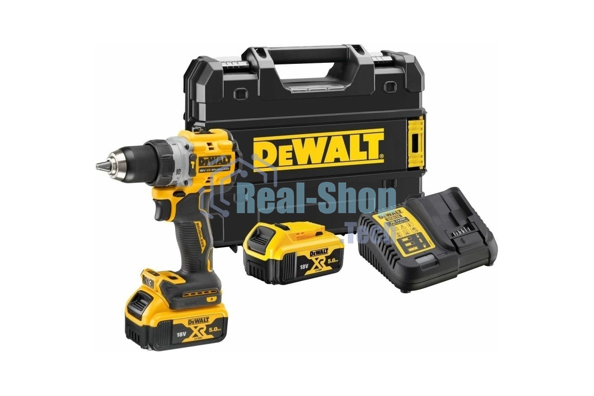 Дрель-шуруповерт аккумуляторная DeWalt DCD805P2T-QW, 18В, 2 АКБ, Кейс