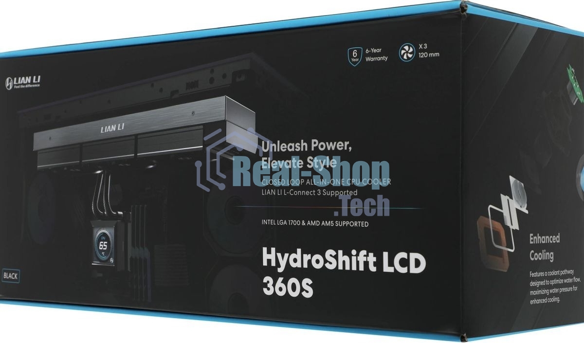 Система жидкостного охлаждения Lian-Li HydroShift LCD 360S Soc-AM5/AM4/1700 черный 4-pin 29.8dB Al+Cu LCD 330W Ret (G89.GHSLCD36SB.R0)