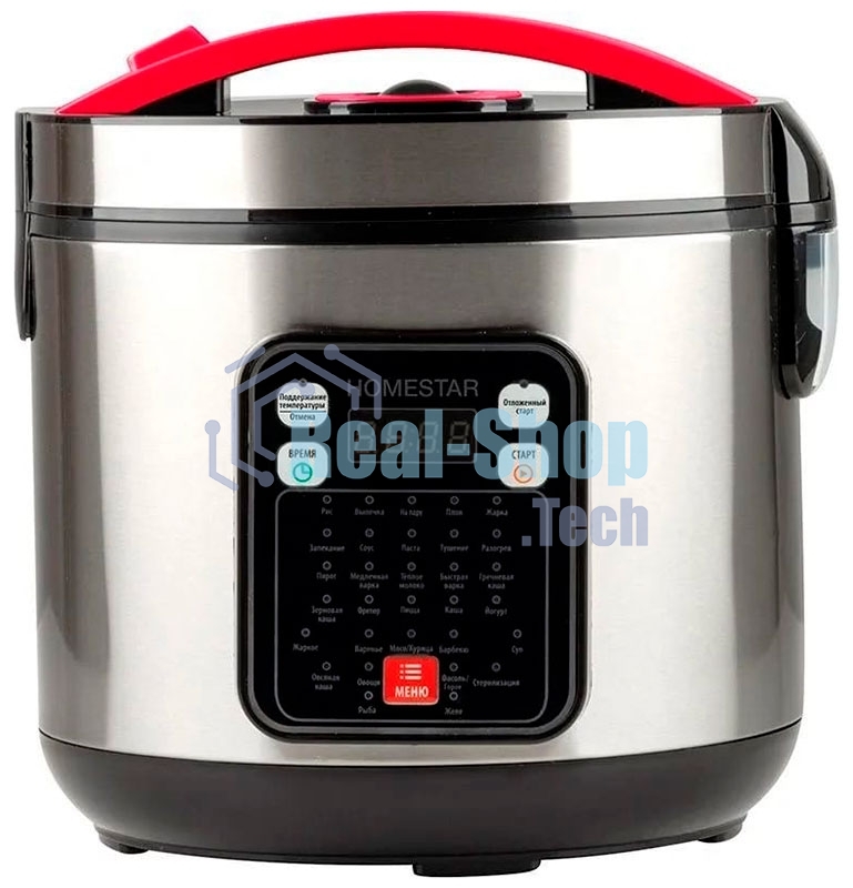 Мультиварка HOMESTAR HS-2031 900 Вт, 5 л, нержавеющая сталь/черный