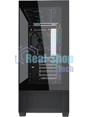 Компьютерный корпус Accord ACC-EL1B TG черный без БП ATX 2xUSB2.0 1xUSB3.1 audio