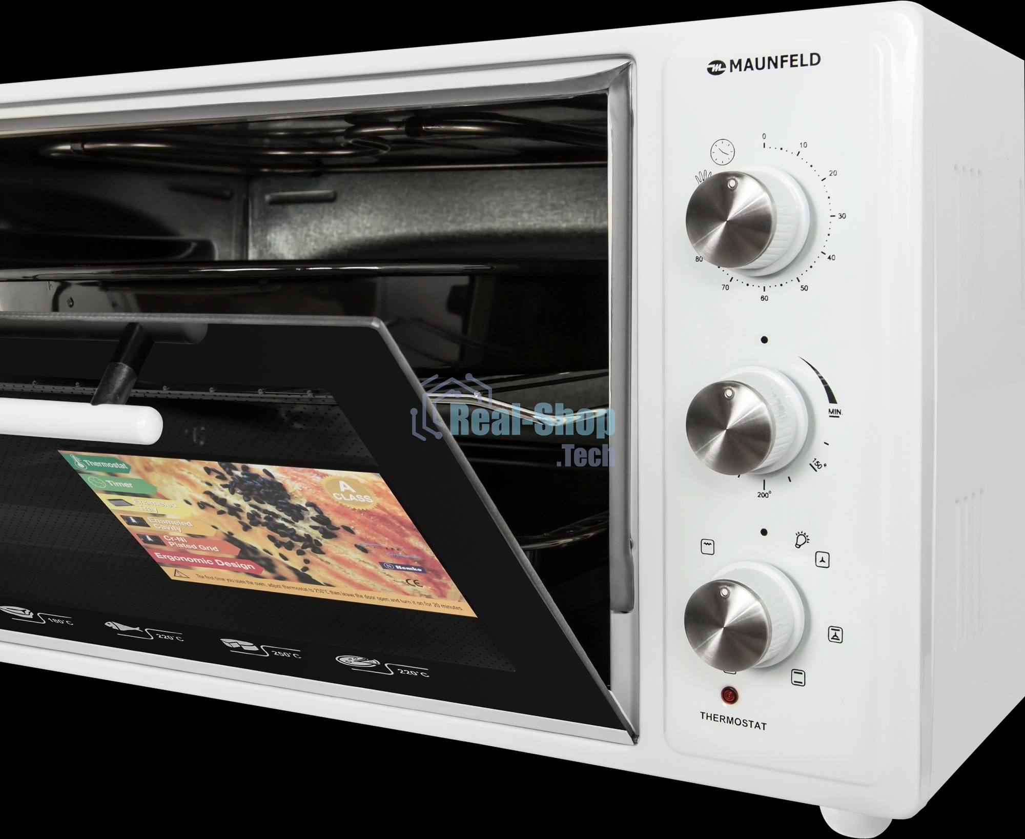 Мини-печь Maunfeld CEMOA.456.W ширина 60 см, механическое управление, 45 л,конвекция, белый