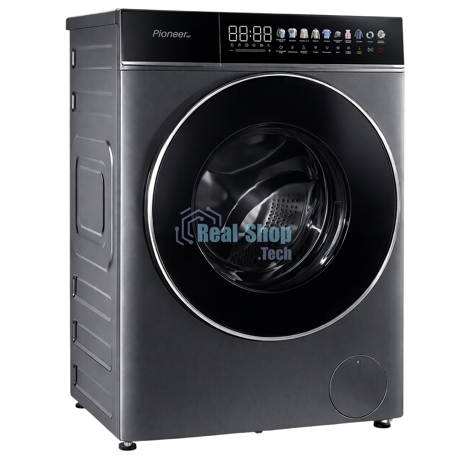 Стиральная машина Pioneer WM-248006BG темно-серый, загрузка фронтальная 8 кг, 1400 об/мин
