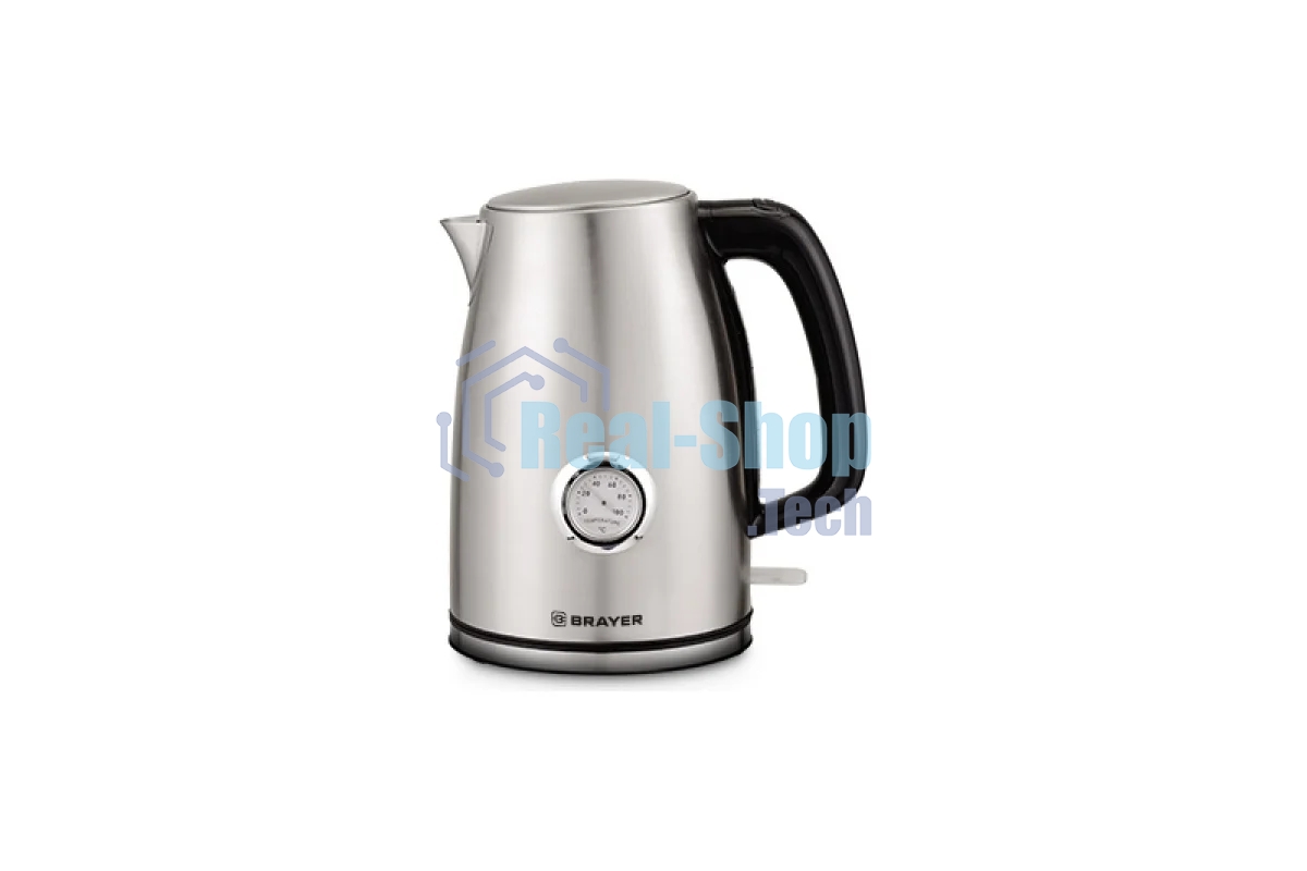 Чайник электрический BRAYER BR1022 2200Вт.1,7 л, STRIX, стальной, термометр.