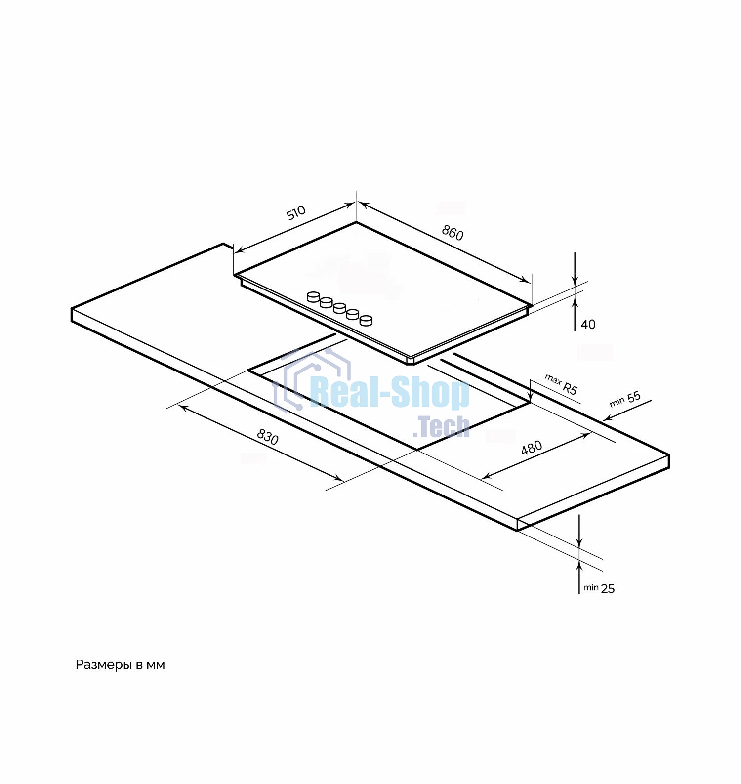 Газовая варочная панель LEX GVG 954 BBL