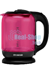 Чайник электрический Hyundai HYK-G4808 1.8л. 2200Вт малиновый/черный (корпус: стекло)