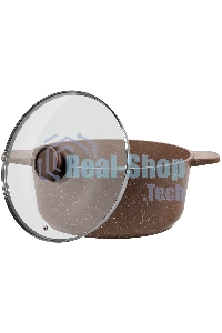 Кастрюля Maunfeld CARMEL MF24CRM01CR, 24 см, 4 л из литого алюминия со стеклянной крышкой