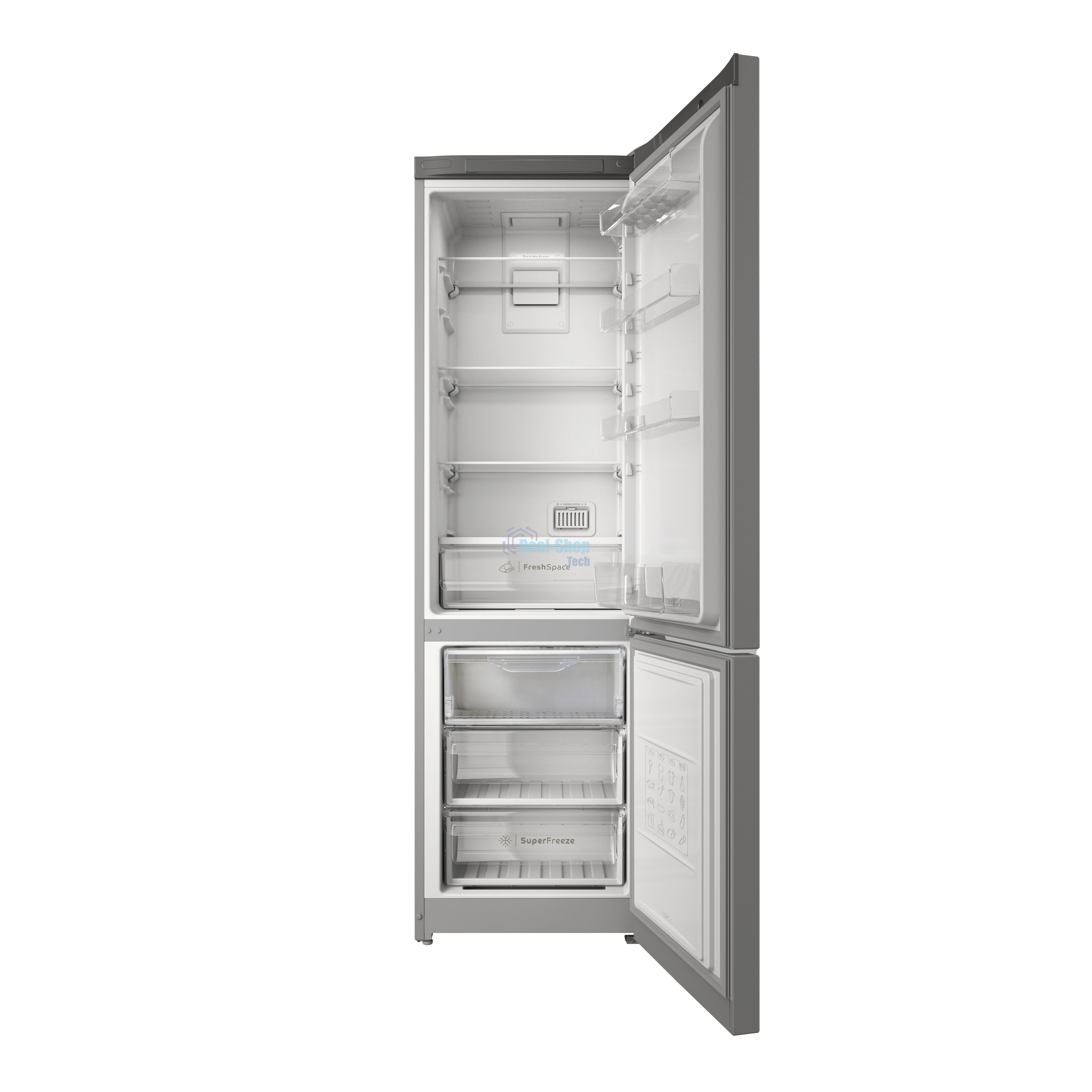Холодильник Indesit ITS 5200 G серебристый двухкамерный 247/78л морозилка снизу, No Frost