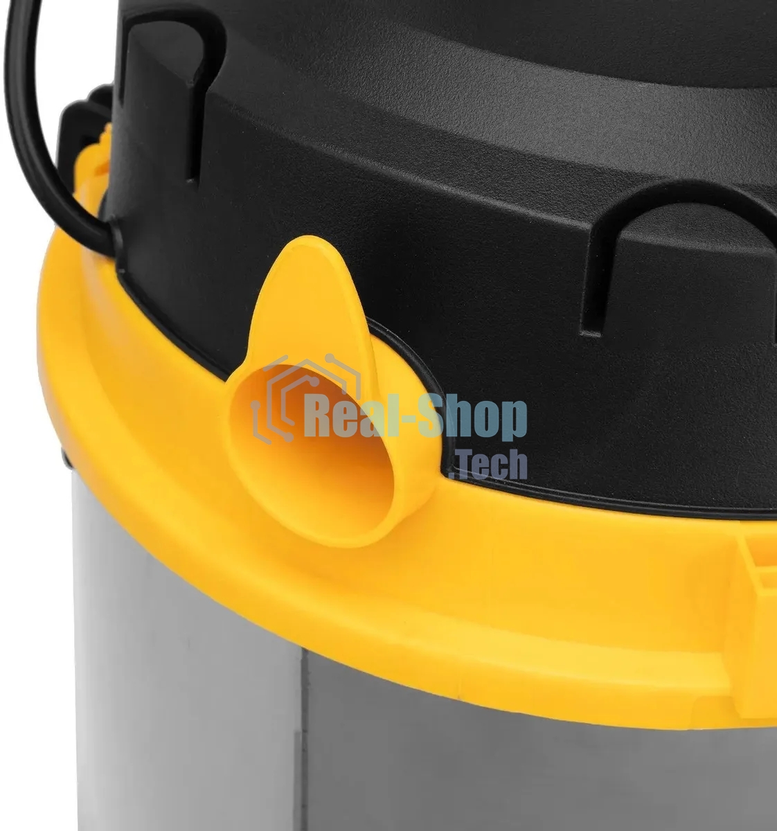 Строительный пылесос Denzel SVC15 серебристый/желтый, 1200 Вт, уборка сухая/сбор воды/выдув, пылесборник мешок, 15 л