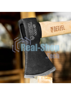 Топор Denzel 1000 г, кованый, буковое топорище