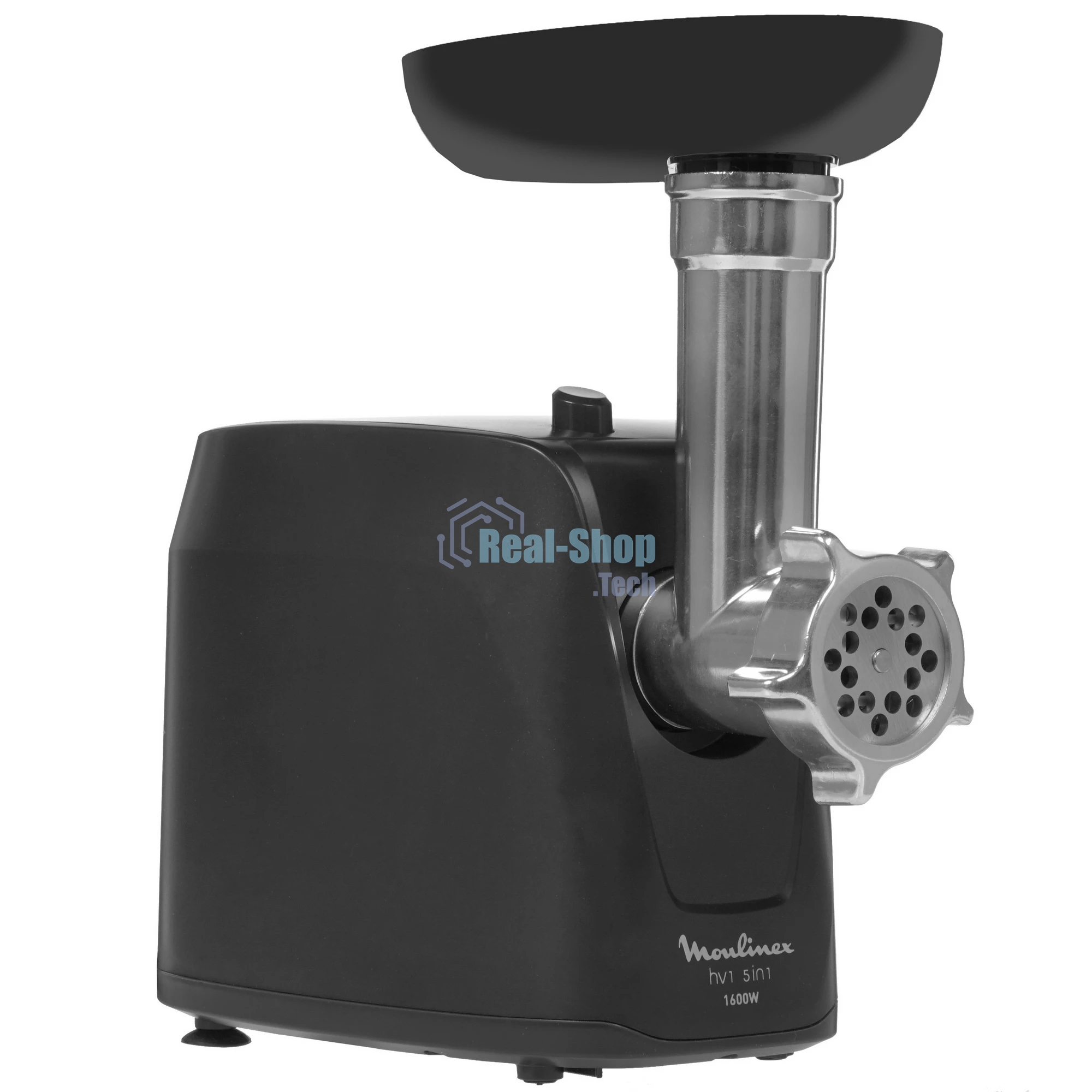 Мясорубка электрическая Moulinex ME112832 черный/серебристый, 1600 Вт, 1.9 кг/мин, реверс, защита от перегрузки, насадки - 5