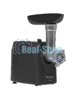Мясорубка электрическая Moulinex ME112832 черный/серебристый, 1600 Вт, 1.9 кг/мин, реверс, защита от перегрузки, насадки - 5