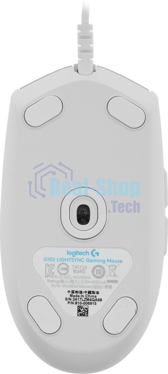 Мышь проводная Logitech G102 LIGHTSYNC белый, 8000 dpi, USB, кнопки - 6