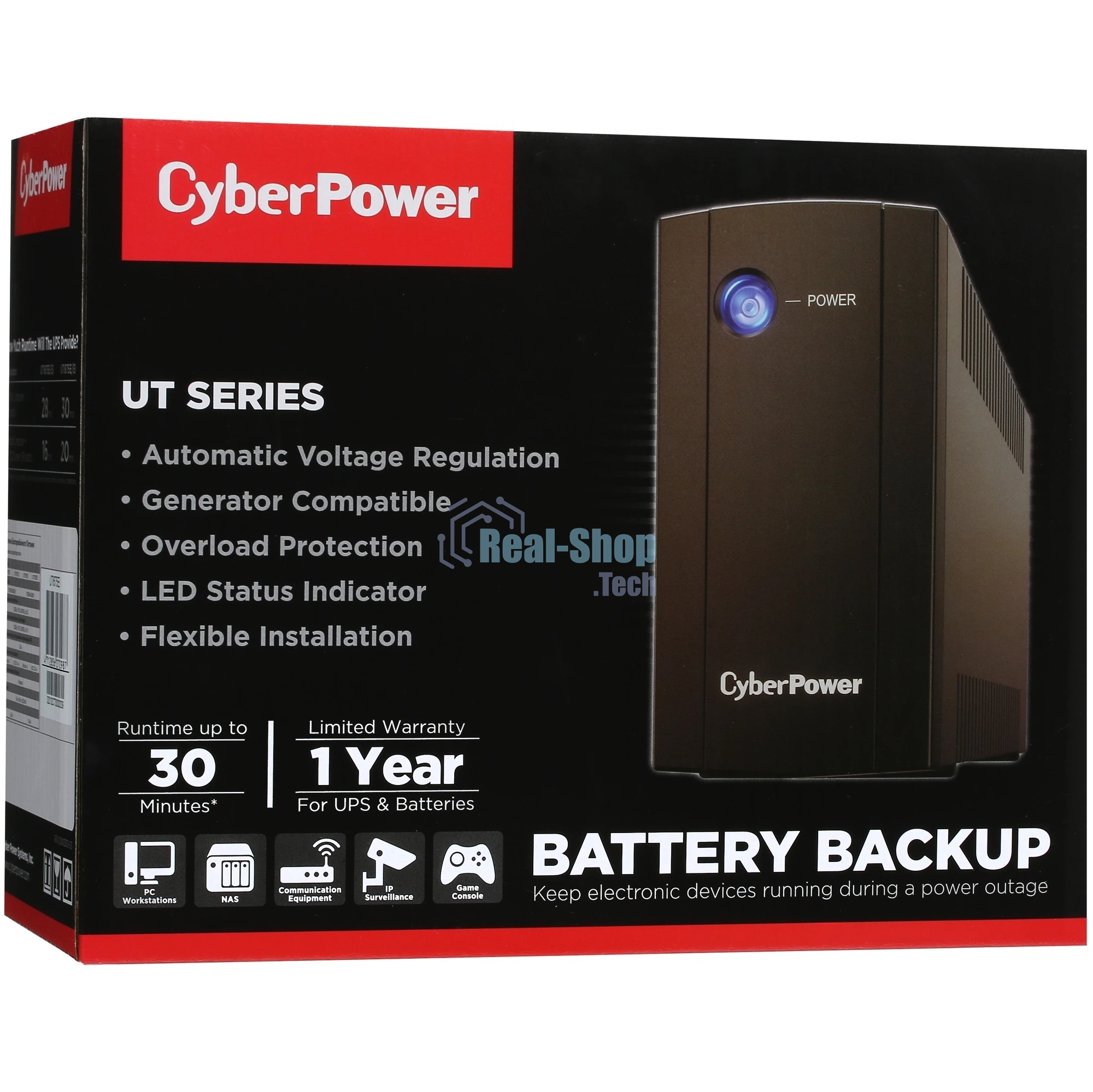 Источник бесперебойного питания CyberPower UTI675EI/675 ВА/360 Вт/4 x IEC 320 C13 (компьютерная)