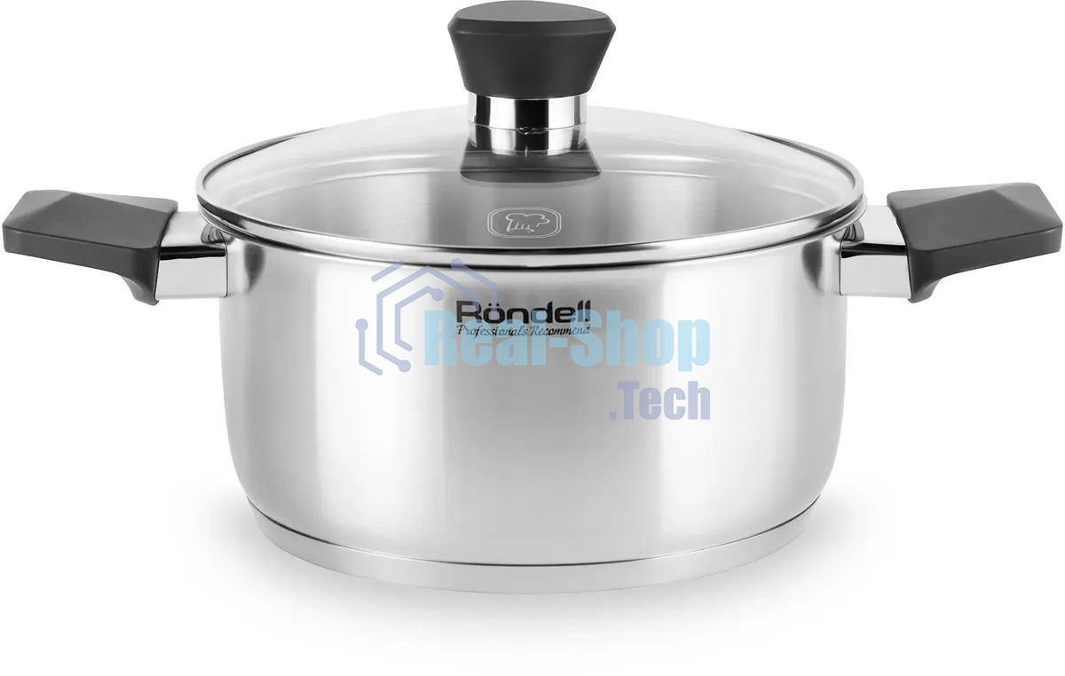 Кастрюля с/кр 20 см (2,8 л) серые ручки Rondell 714-RDS Strike