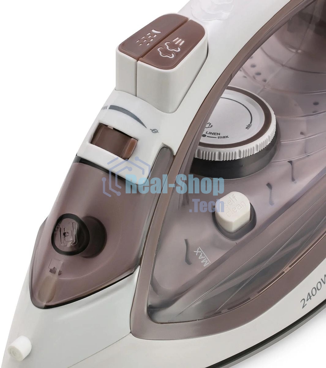 Утюг Maxwell MW-3047, 2400Вт, белый/коричневый