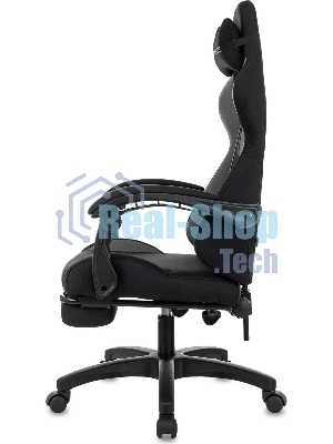 Кресло Zombie Shadow черный/серый, ткань, подставка для ног