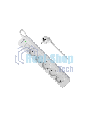 Удлинитель с сетевым фильтром Defender DFS 135, белый, 5 розеток, 5 м.