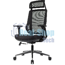 Кресло руководителя Бюрократ MC-412N-H черный сетка/ткань с подголов. крестов. металл хром